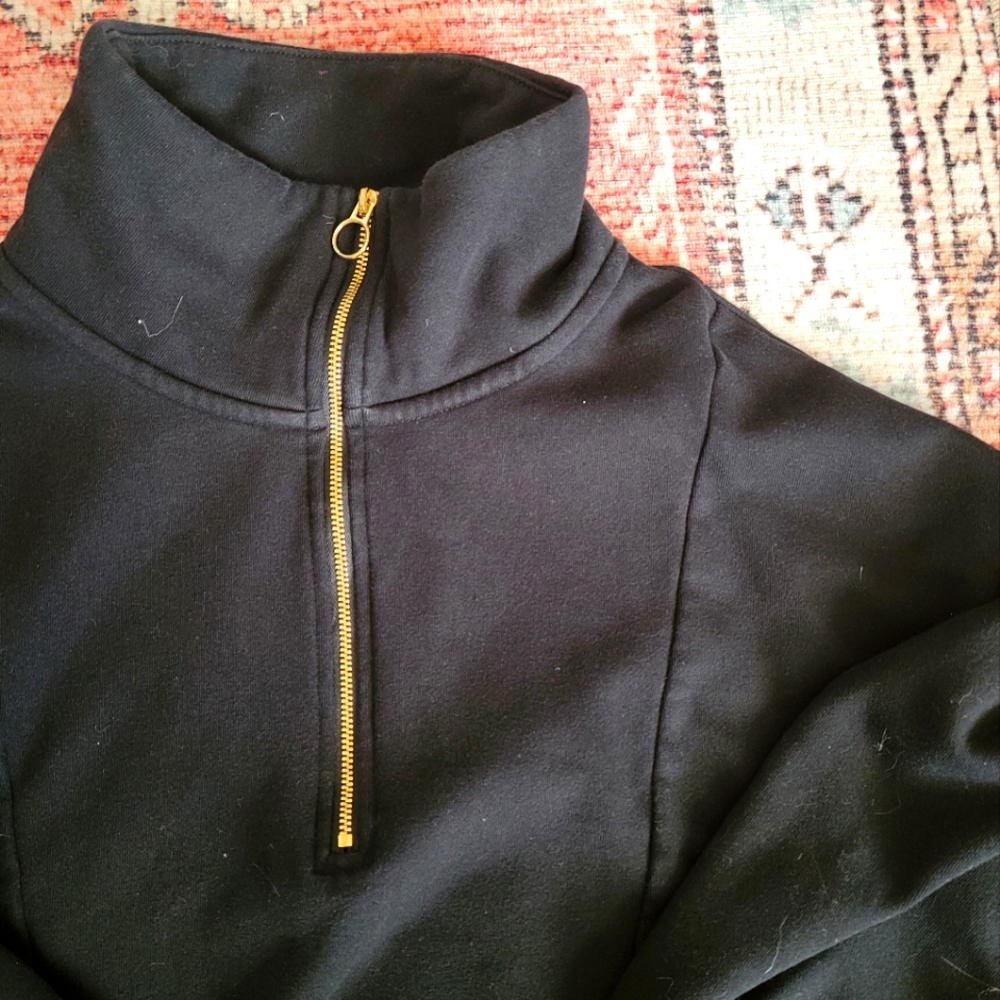 Black Half-Zip Pullover